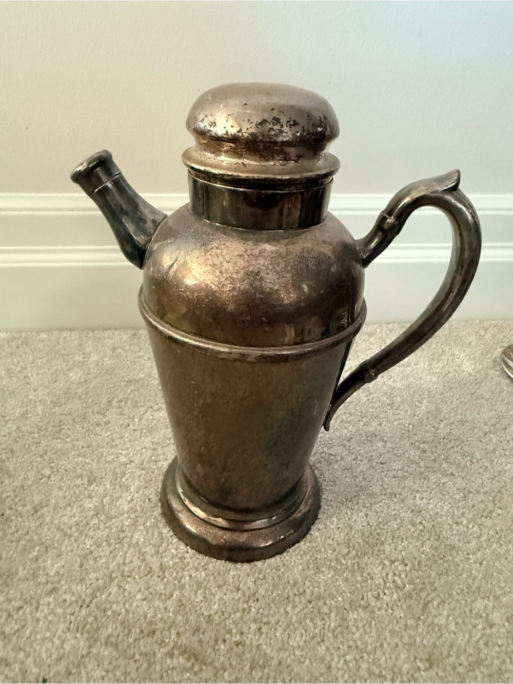 Antique-Style EP copper silver plated cocktail shaker
